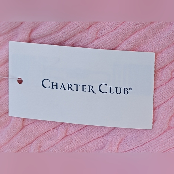 NWT Pink, Soft & Cozy Cable Knit, Wide Leg Charter Club Sugar Rush Pants, Large - Picture 6 of 10